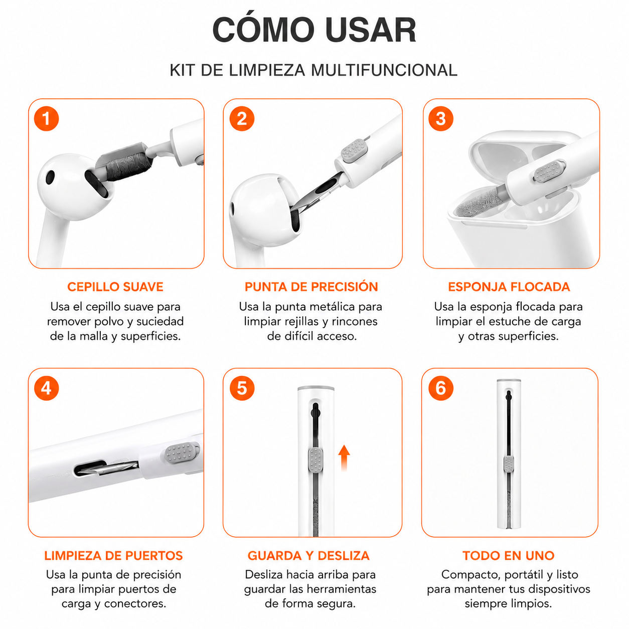 Kit Limpiador De Audifonos
