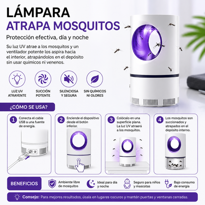 Lampara LED Atrapa Mosquitos USB